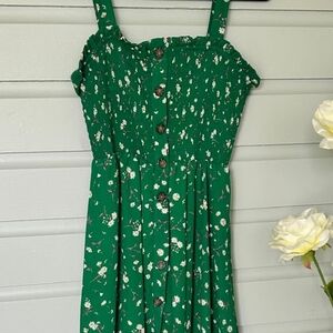 Jessica Simpson Green Floral Midi Dress